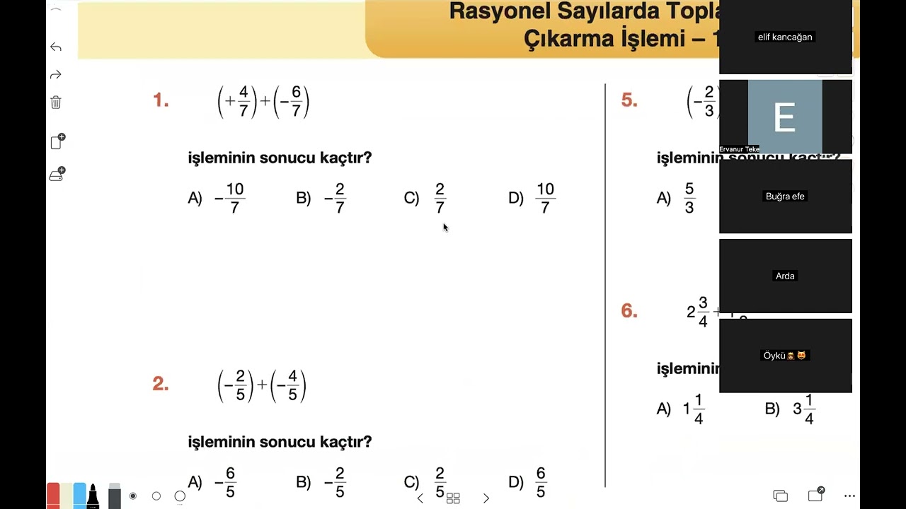 7.sınıf ücretsiz matematik dersi