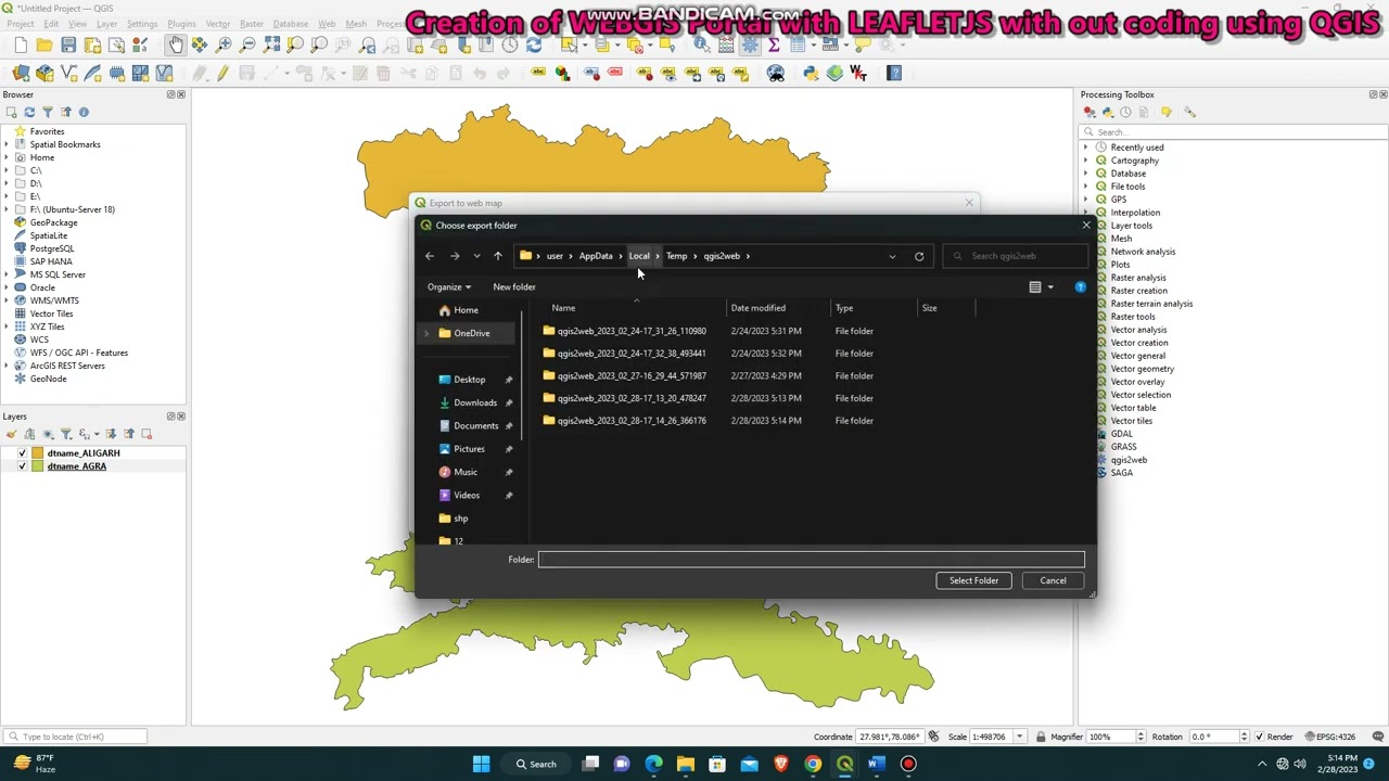 Lecture 15 # Creation of webgis with leafletjs 2023 02 28 17