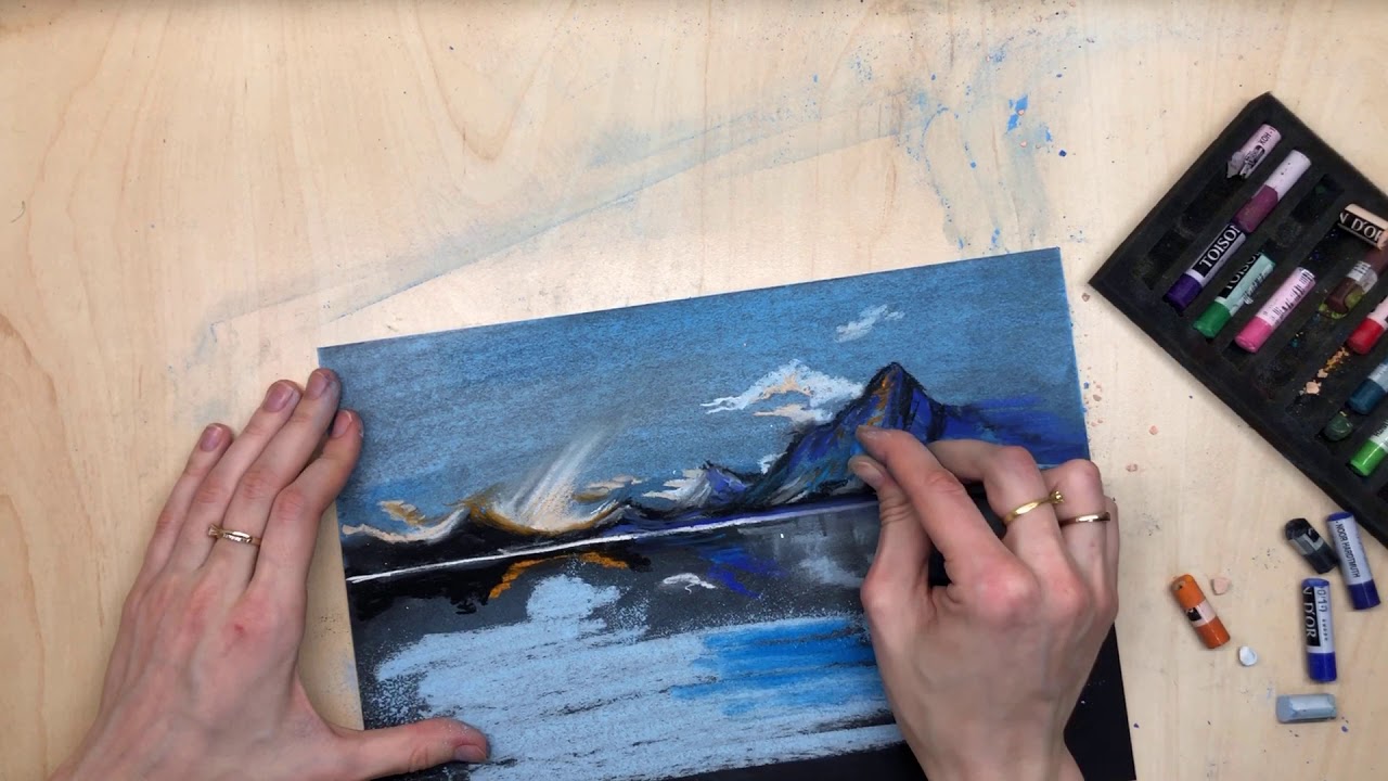 How to draw  mountains with soft pastel? ⛰