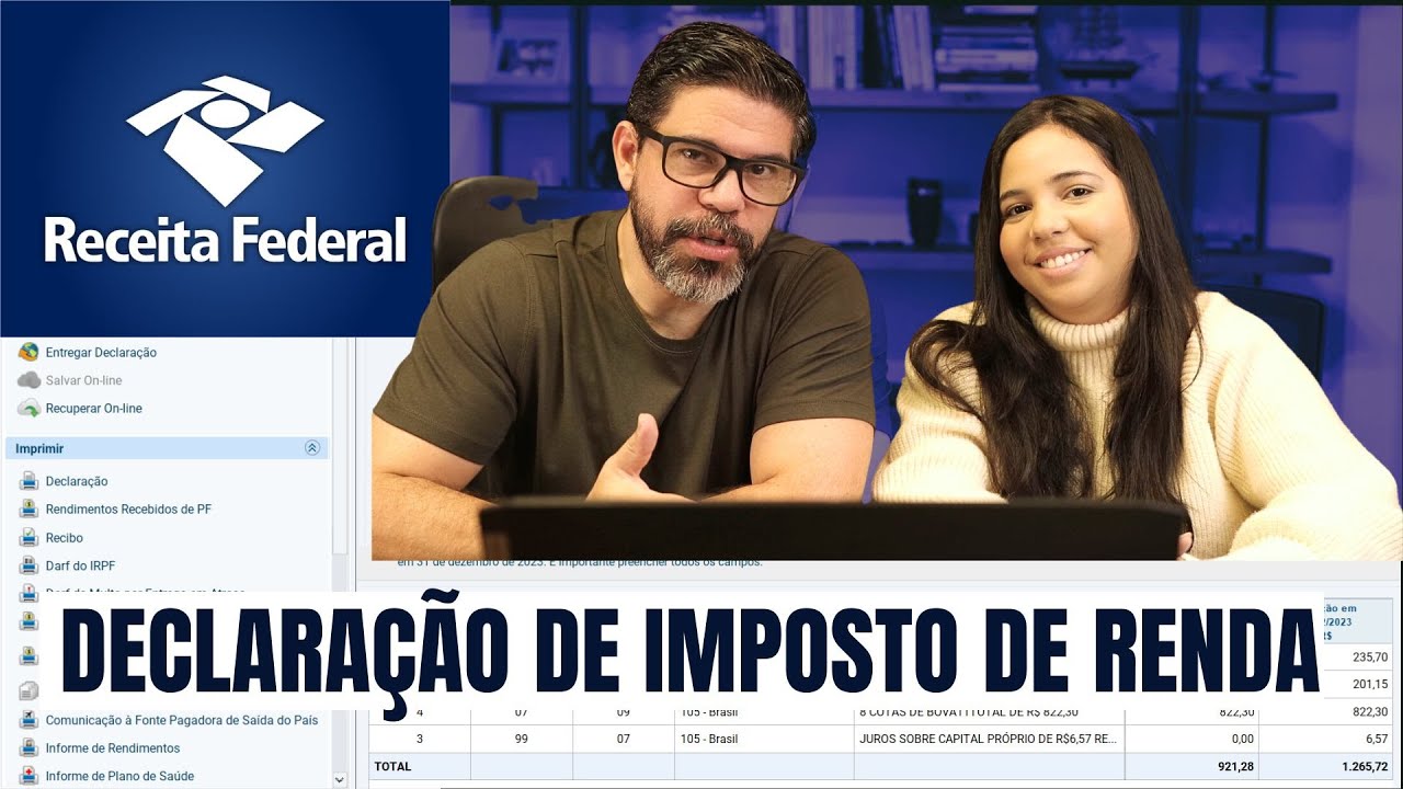 PASSO A PASSO SIMPLES PARA DECLARAÇÃO DE IMPOSTO RENDA 2024 ( DECLARANDO INVESTIMENTOS)