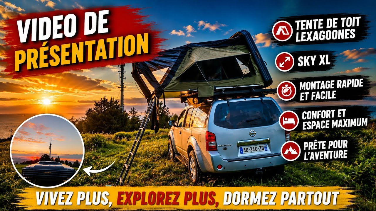 Présentation tente de toit Lexagones Sky XL