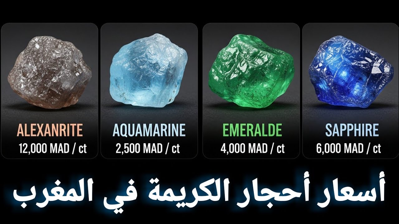 أسعار 4 أحجار كريمة مطلوبة بزاف في المغرب: الكوارتز الأحمر – الفلوريت – الأكوامارين – الألكسندريت”