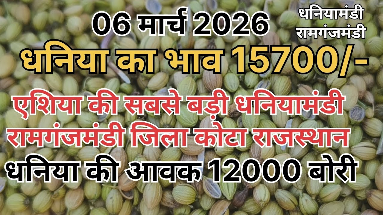 धनिया के भाव में भारी उछाल ।। धनिया हुआ 15700/- ।। धनिया भाव रामगंजमंडी ।। Coriander Price ।। 