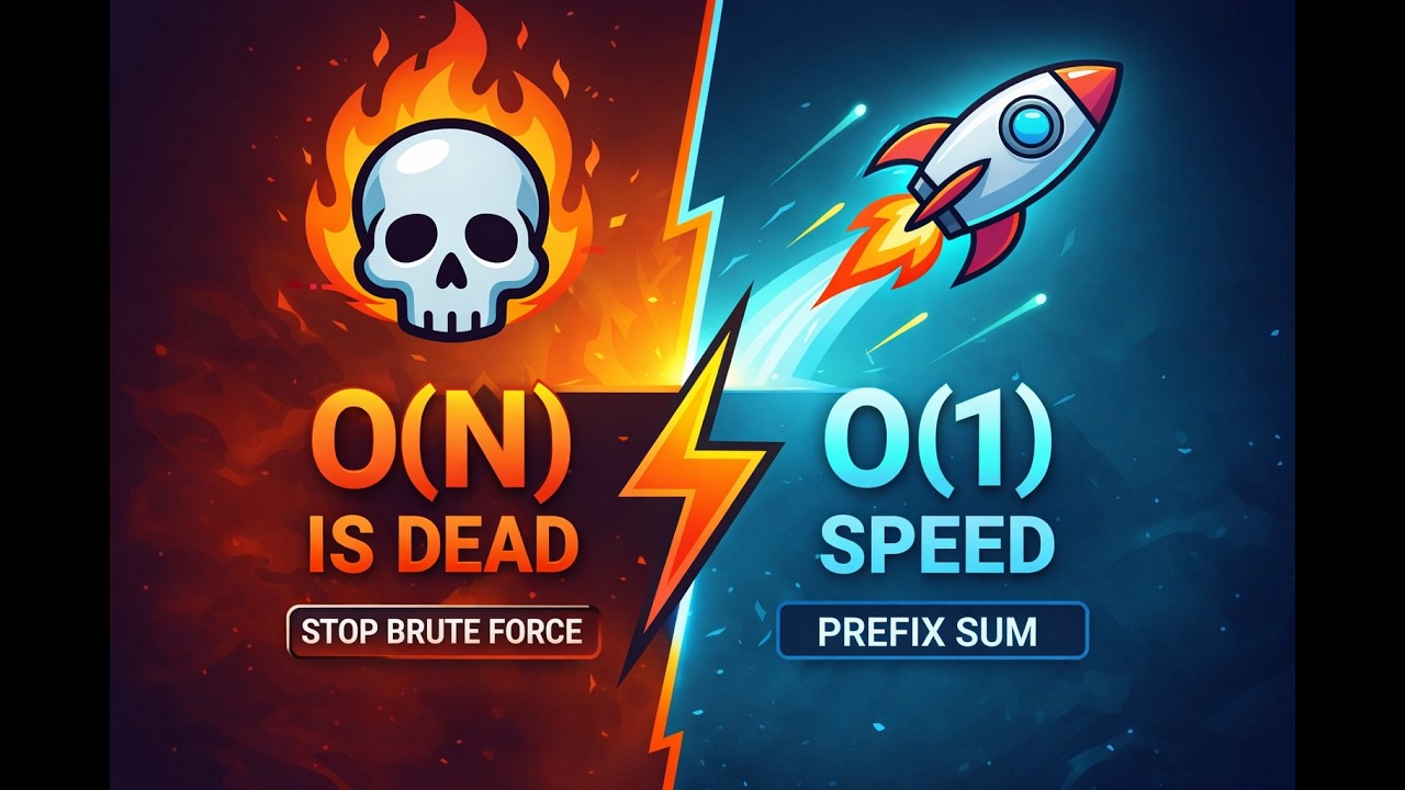 Prefix Sum & Range Queries Explained | From O(NQ) to O(1) Optimization | 2D Prefix Sum | DSA Roadmap