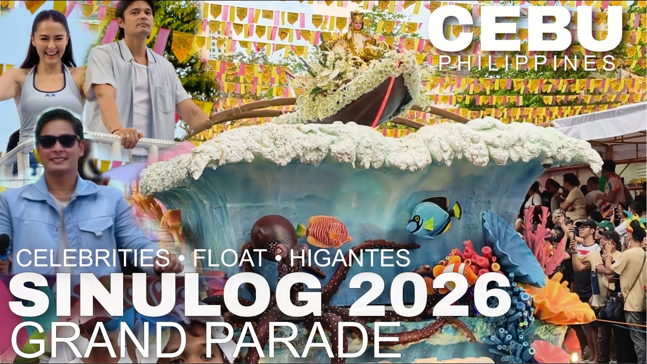 Sinulog 2026 Grand Parade -Celebrities, Floats, Higantes Cebu City Philippines January 18, 2026