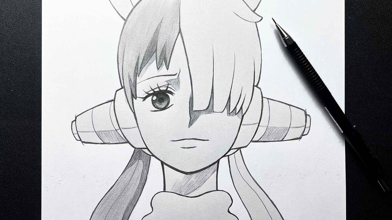 Anime sketch | how to draw Uta - [one piece] step-by-step easy | drawing art