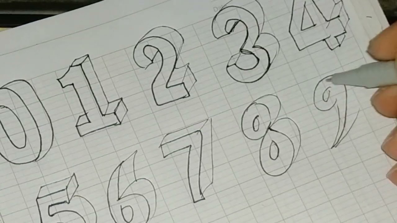 How to draw number 3D | Drawing Skills