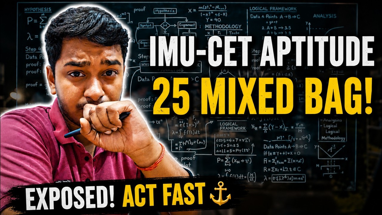 IMU CET 2026: Aptitude 40 Marks HACKED! ⚡(NO FORMULAS) | VECTOMAR