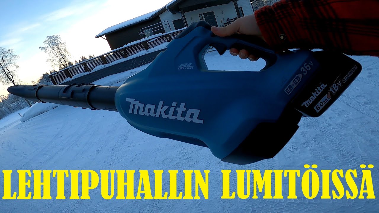 Makita Lehtipuhallin lumitöissä / Snow work with a leaf blower