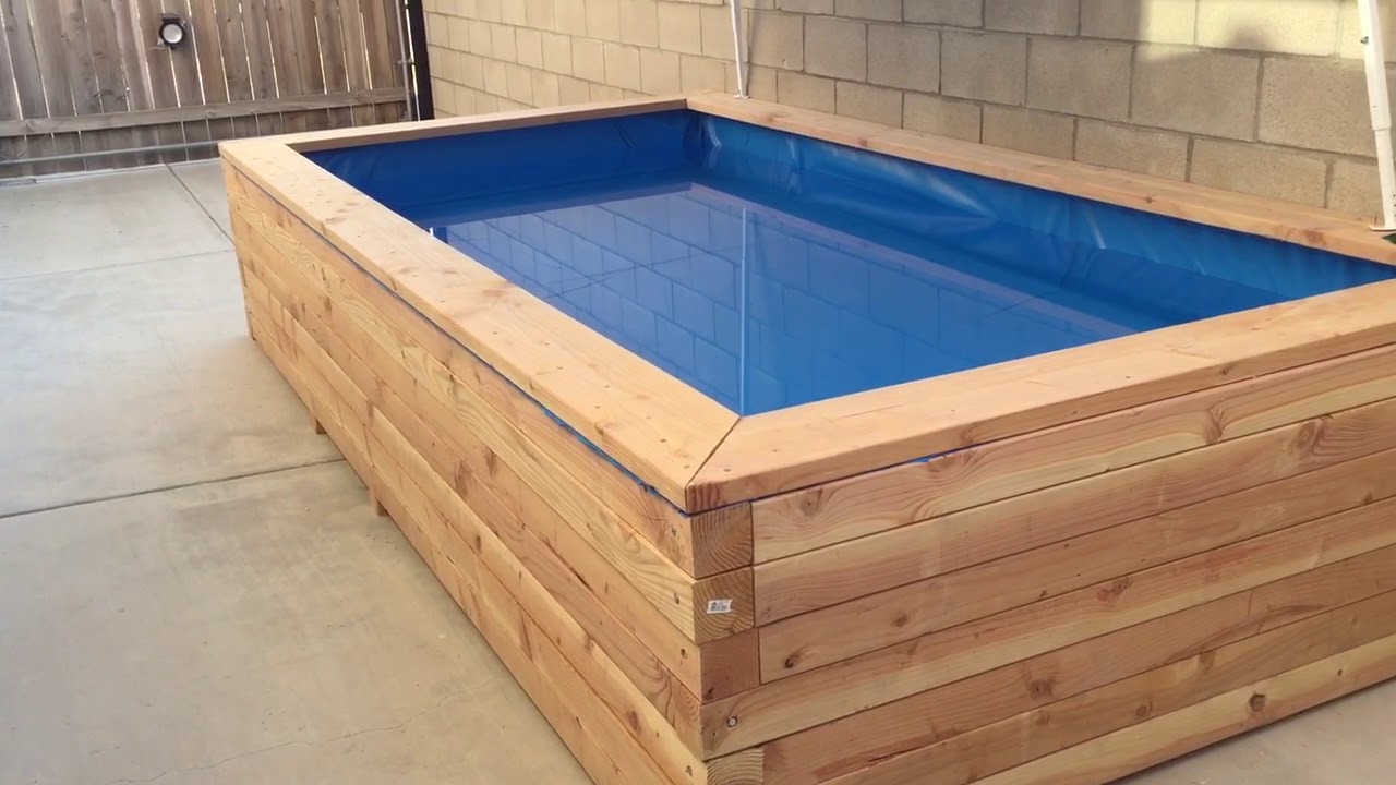 My raised wooden koi pond construction part 4