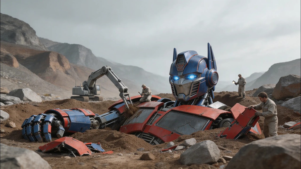 Optimus Prime Completely Broken & Buried in Mountain Ground  Dug Out & Restored