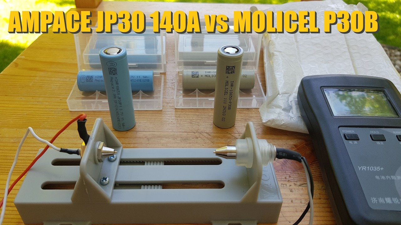 Najlepsze 18650 Wysokoprądowe AMPACE JP30 i MOLICEL P30B - Unboxing Pomiar Rezystancji Wewnętrznej