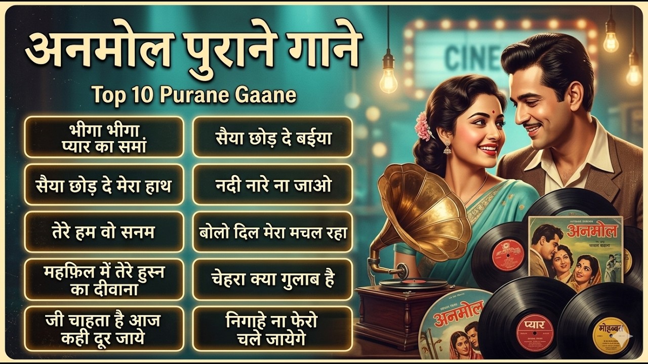 अनमोल पुराने गाने | Top 10 Purane Gaane | भीगा भीगा प्यार का समां | Old Is Gold Hit Audio Jukebox