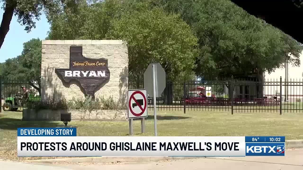 Concerned Bryan community members protest Ghislaine Maxwell&rsquo;s prison transfer