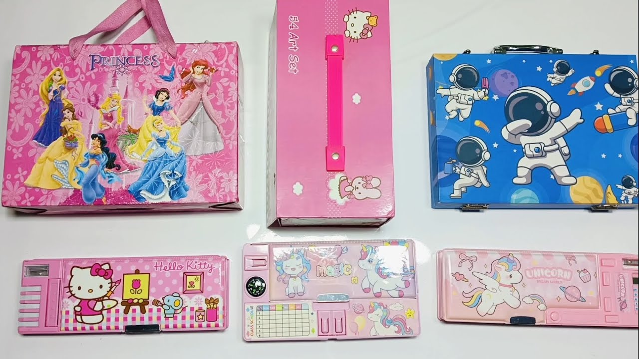 Premium stationery collection, disney Princess latest stationery, multipurpose pencil box, art set