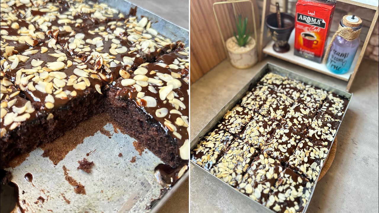كيك بذوق القهوى والشوكولا بدون خلاط كهربائي خفيف وبزاف بنين بطريقة مستحيل مينجحلكش