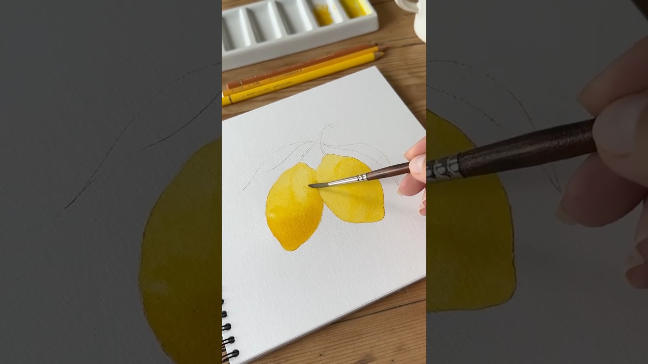 Voici comment je peins un citron à l’aquarelle 🍋 