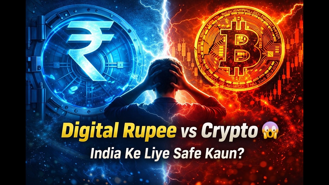 Digital Rupee vs Crypto 😱 Indians Ke Liye Kaun Zyada Safe Hai? | RBI vs Bitcoin Explained