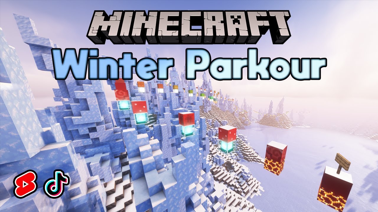 40 minute winter shaders parkour in Minecraft (Ambient, Relaxing, Download)