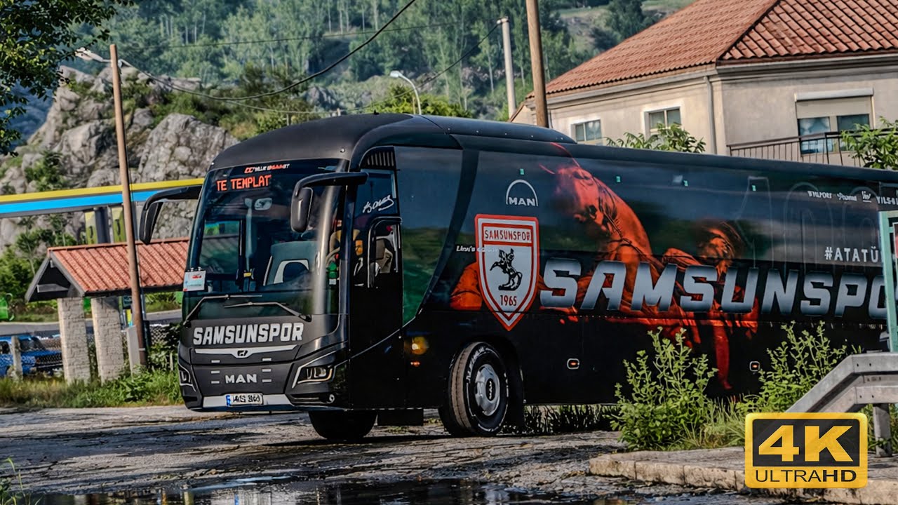 ETS 2 | MAN Bus through narrow Balkan roads | realistic HD gameplay