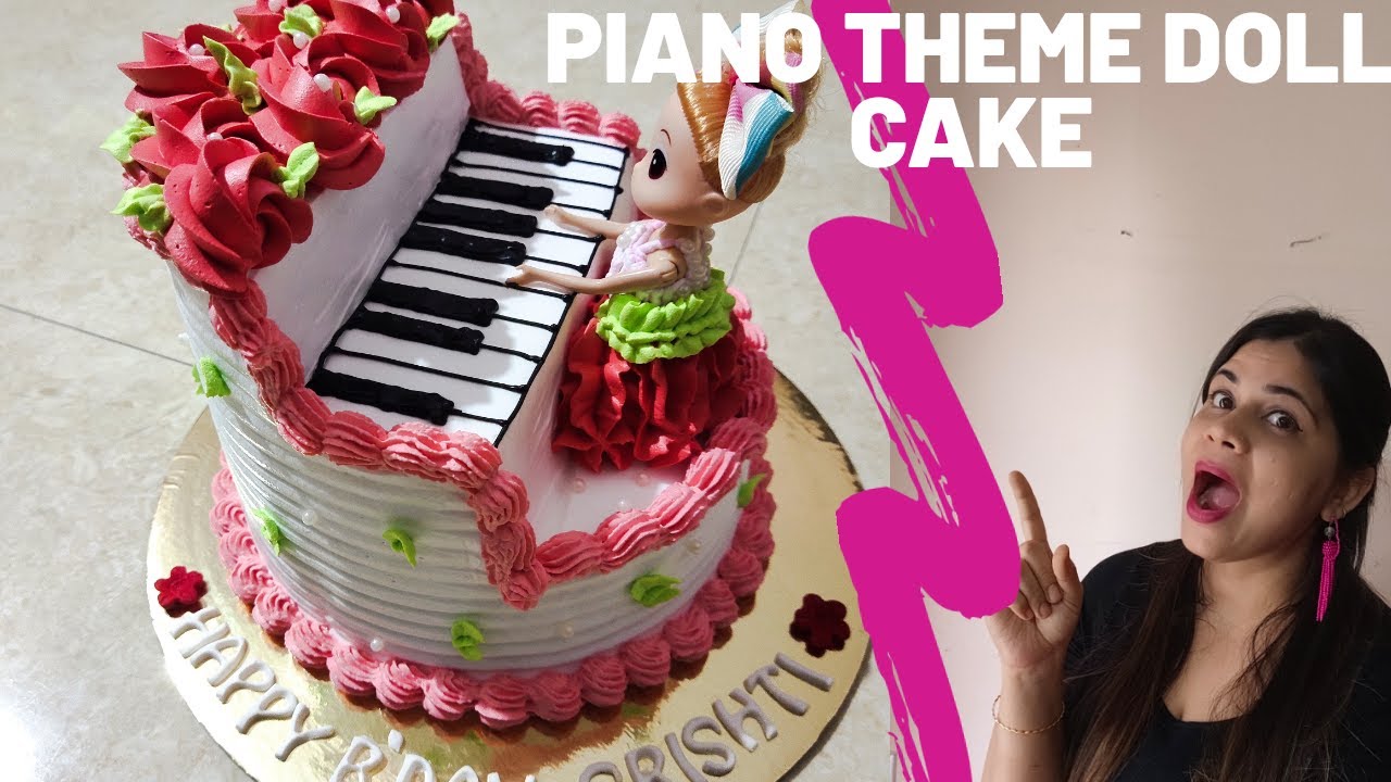 Piano theme doll cake , homemade, easy tutorial