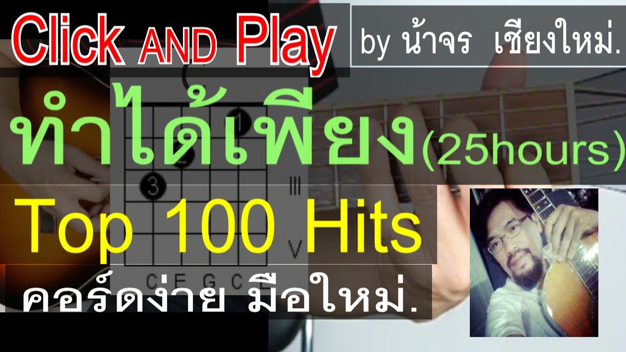 สอนกีต้าร์  ทำได้เพียง  ClickAndPlay (25Hours ) คอร์ดง่าย ตีคอร์ด มือใหม่ - น้าจร เชียงใหม่