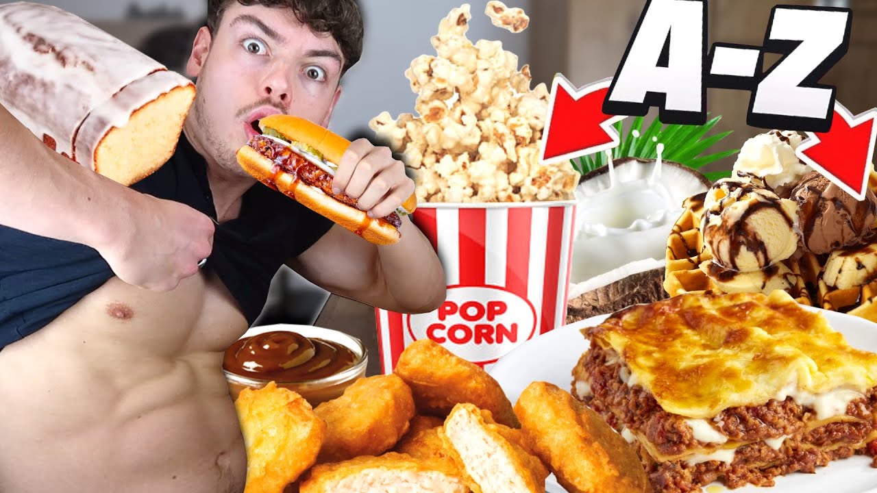Ich esse ALLES von A-Z in 24 Stunden (26 SPEISEN 🤯)