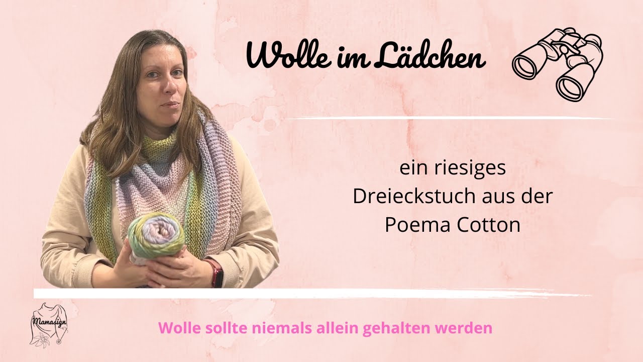Dreieckstuch mit schrägem Farbverlauf aus der Poema Cotton