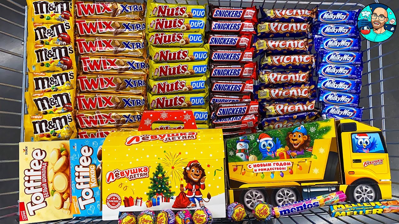 A Lot of Candy 2025 #9 M&M's, Twix, Toffifee, Nuts, Snickers, Picnic, MilkyWay, Лёвушка, Chupa Chups