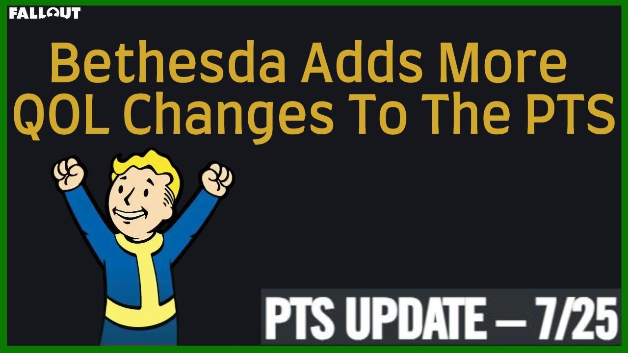 New Big QOL Changes Coming Soon To Fallout 76....