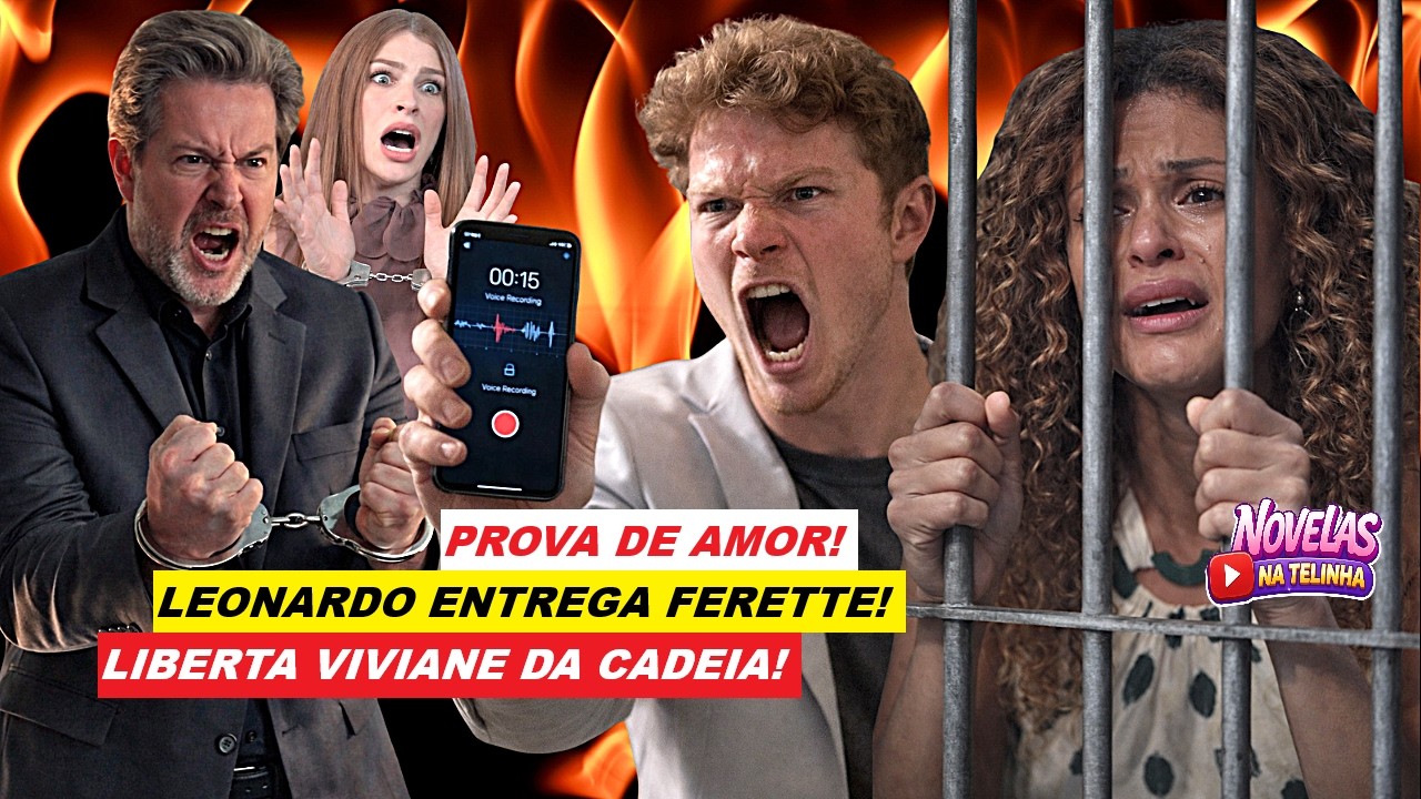 TRÊS GRAÇAS - LEONARDO ENFRENTA FERETTE! PROVA A INOCÊNCIA DE VIVIANE COM GRAVAÇÃO BOMBASTICA!