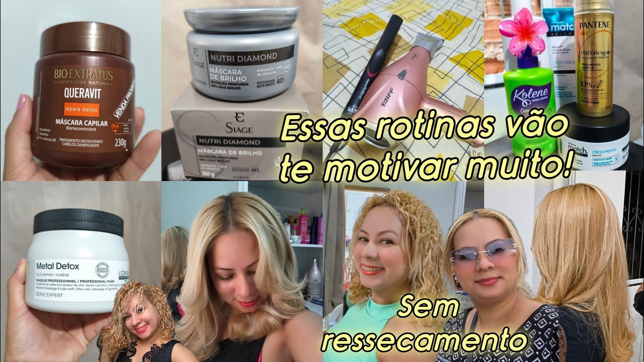 ROTINA CAPILAR COM PRODUTOS QUE AJUDAM NO DESENVOLVENDO E CRESCIMENTO DO CABELO RESSECADO E FRACO 