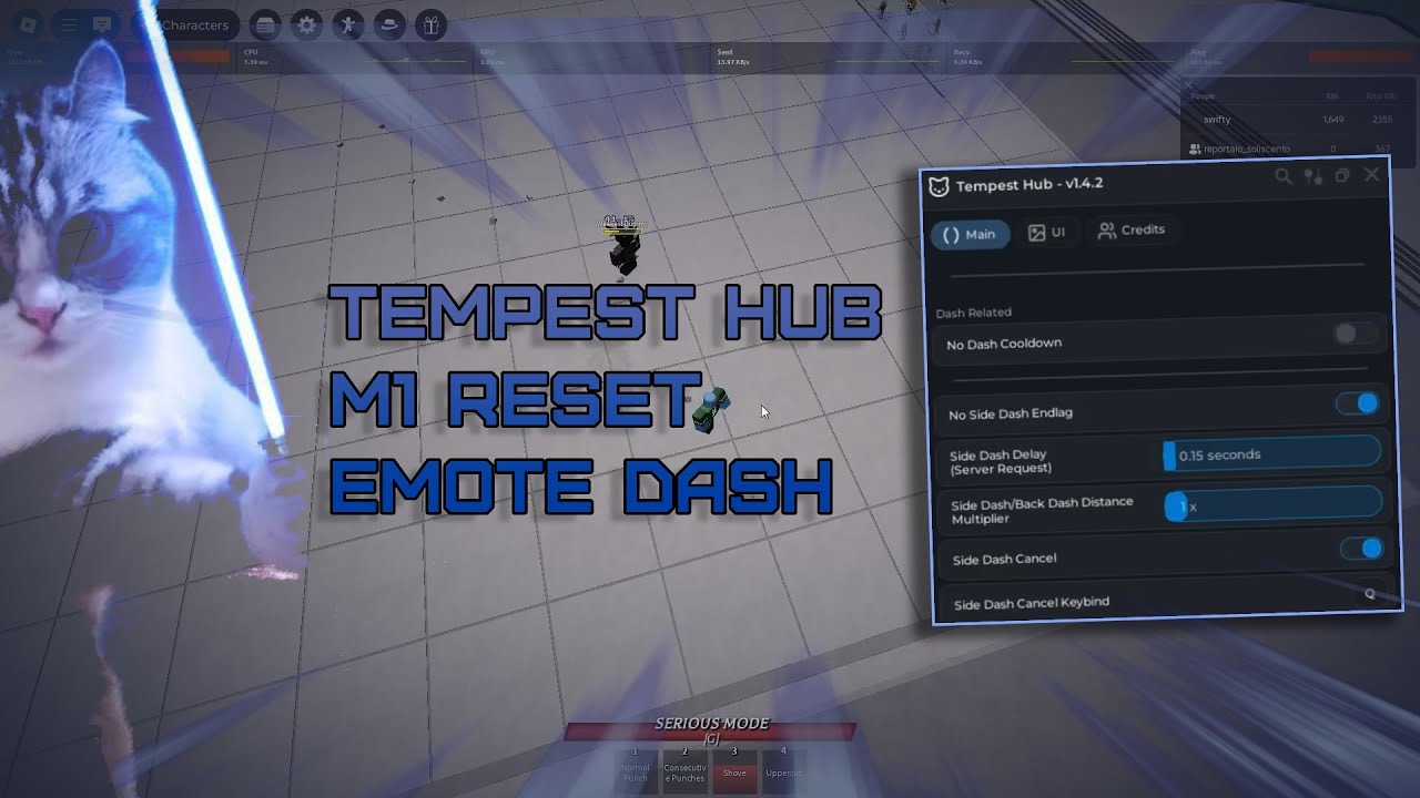 TSB | Tempest Hub Script (M1 Reset, Emote Dash, Customizable, Keyless)