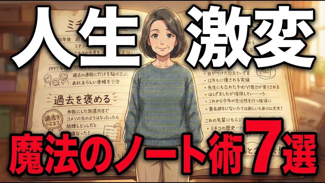【60代からの人生ノート】書くだけで不安が消える？孤独な主婦が始めた「魔法の習慣」7選。人生が劇的に明るくなる奇跡の物語
