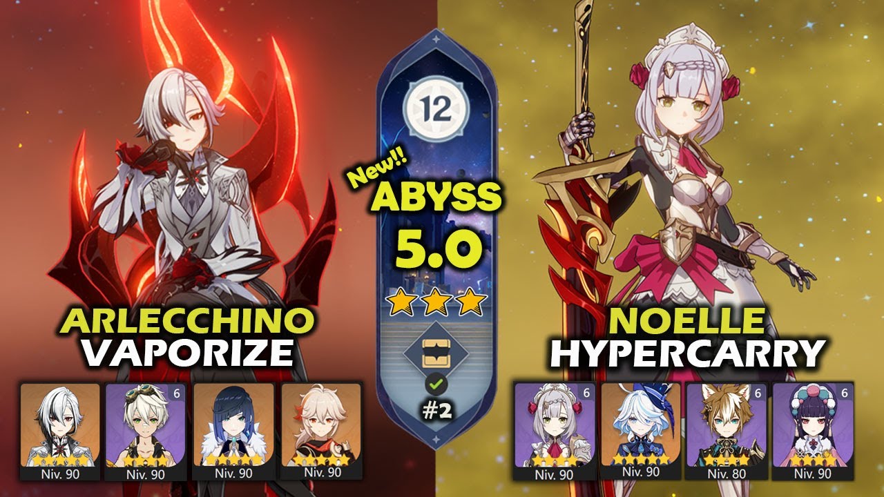 Arlecchino Vaporize & Noelle Hypercarry | Abismo 4.8 - 5.0 | Spiral Abyss 12 | Genshin Impact