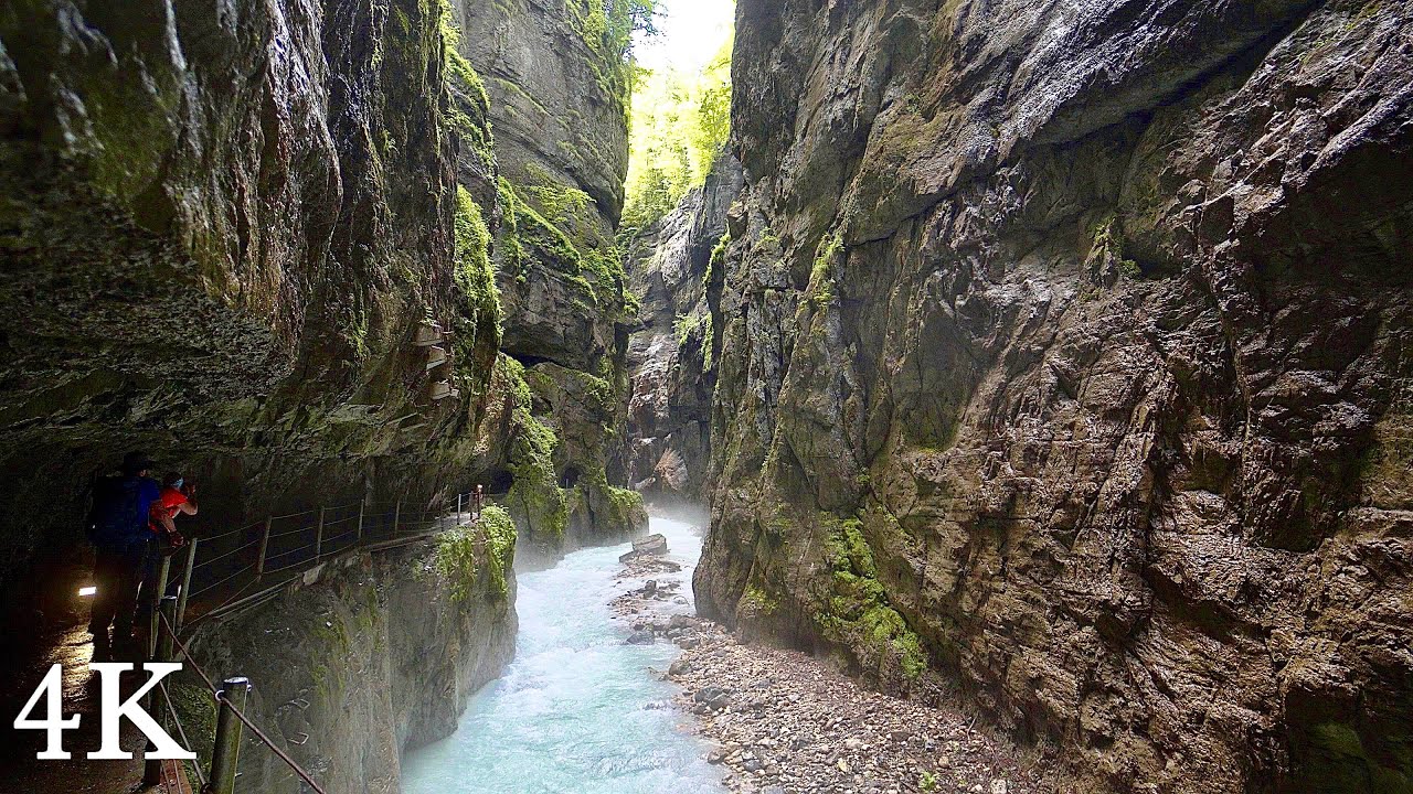 Hiking in the Partnachklamm, Garmisch-Partenkirchen, Impressive Natural Force of Water 4K