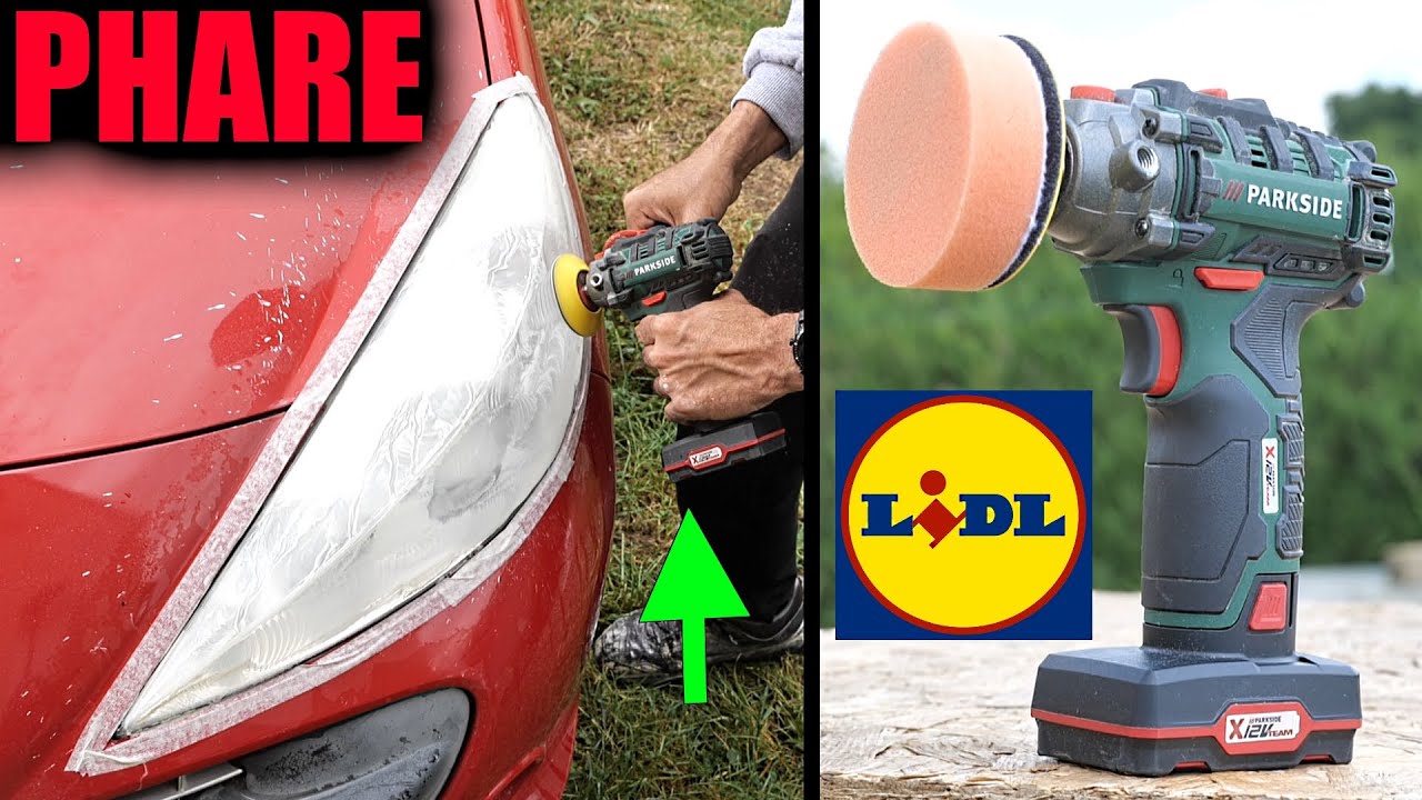 Я обновляю автомобильные фары с помощью полировщика LIDL PARKSIDE + набора для восстановления оптики