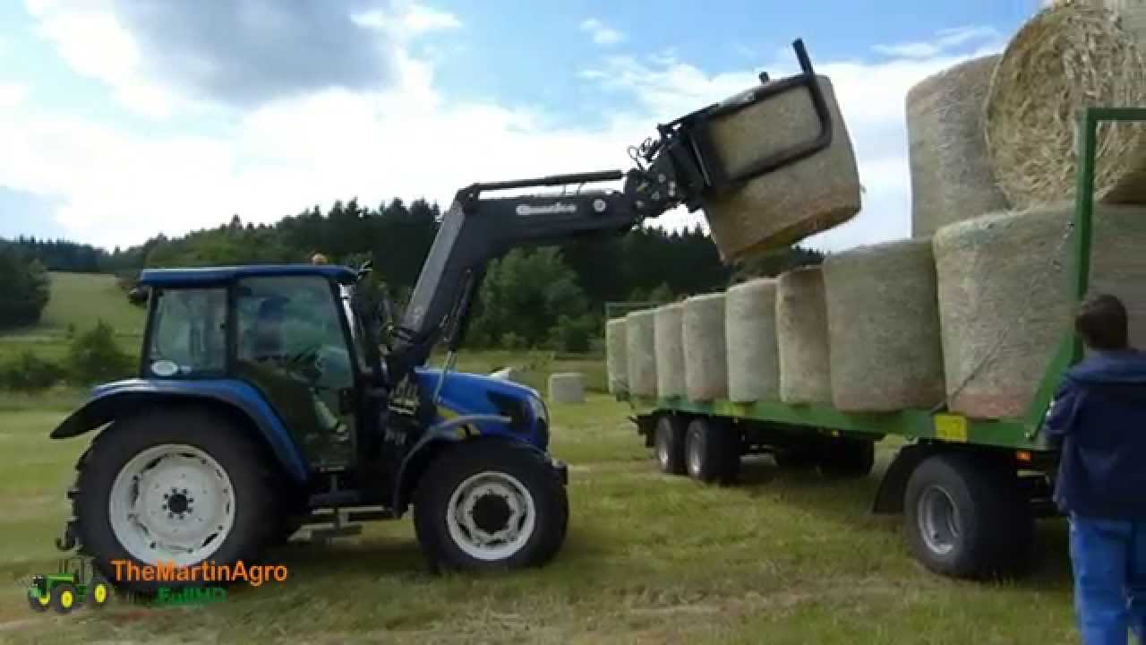 Balíkování a svoz balíků 2014 - New Holland T7070, TS135, T5060 [FullHD]