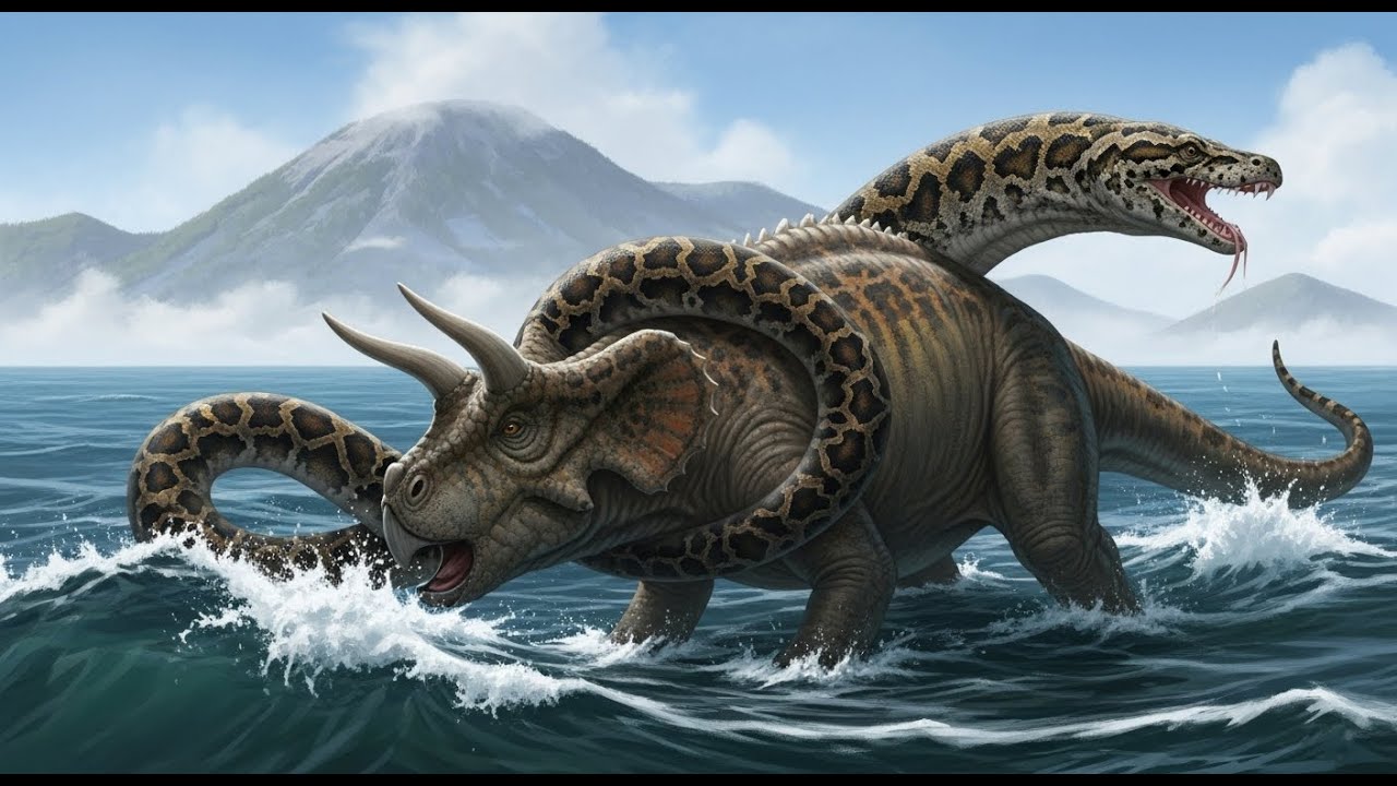 Leptoceratops​​ research for food | Facing Giant Python! #adventure #nature #junglesurvival