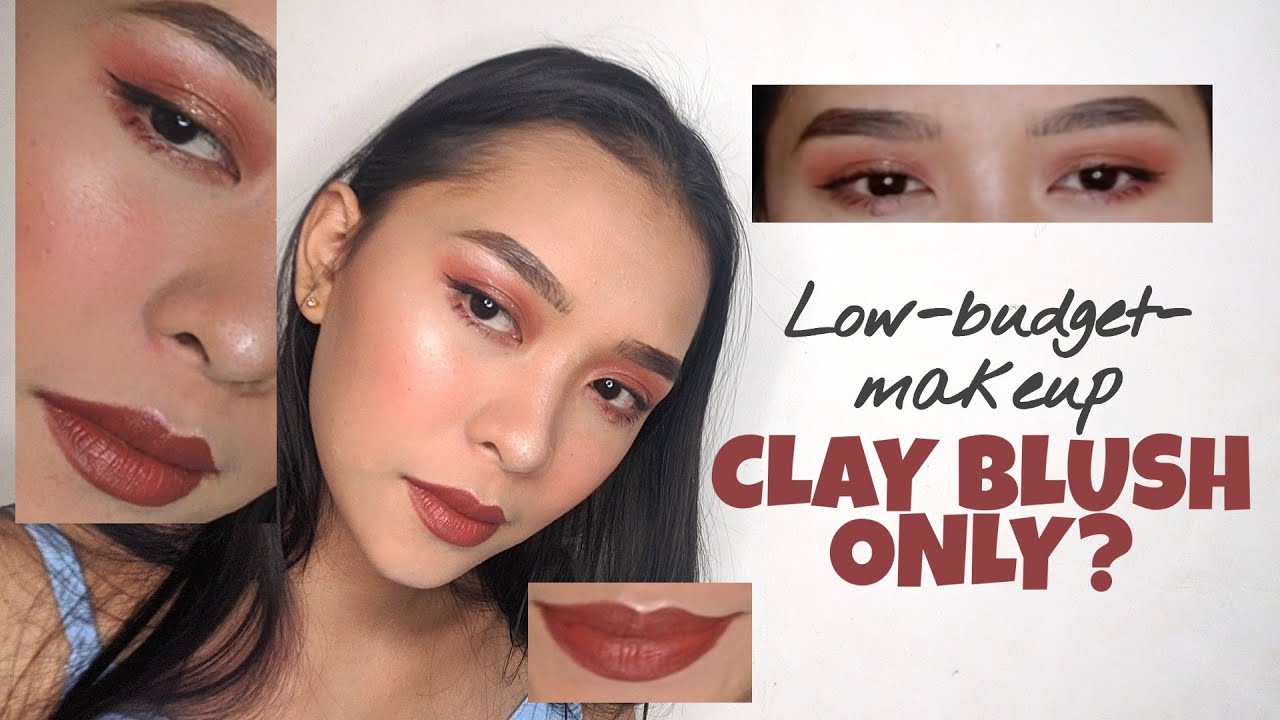LOW BUDGET BOOM MAKEUP🤣- using only clay blush - MY LEVEL UP MAKEUP with baby Taya