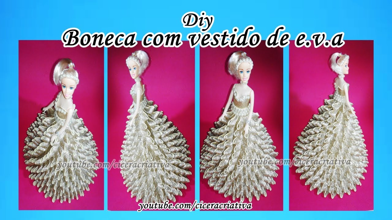 Vestido de e.v.a - Vestido de e.v.a sem frisador - Cicera Criativa.