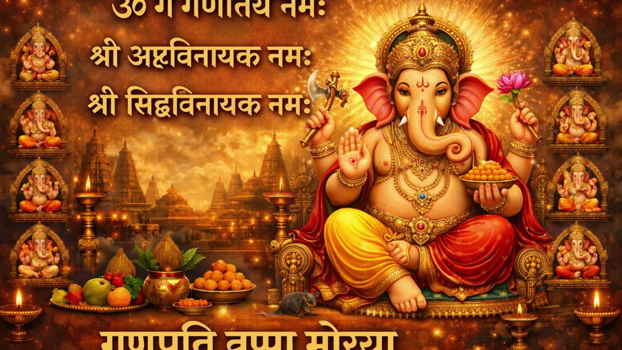 ॐ गं गणपतये नमः | श्री अष्टविनायक नमः | श्री सिद्धिविनायक नमः | गणपति बप्पा मोरया