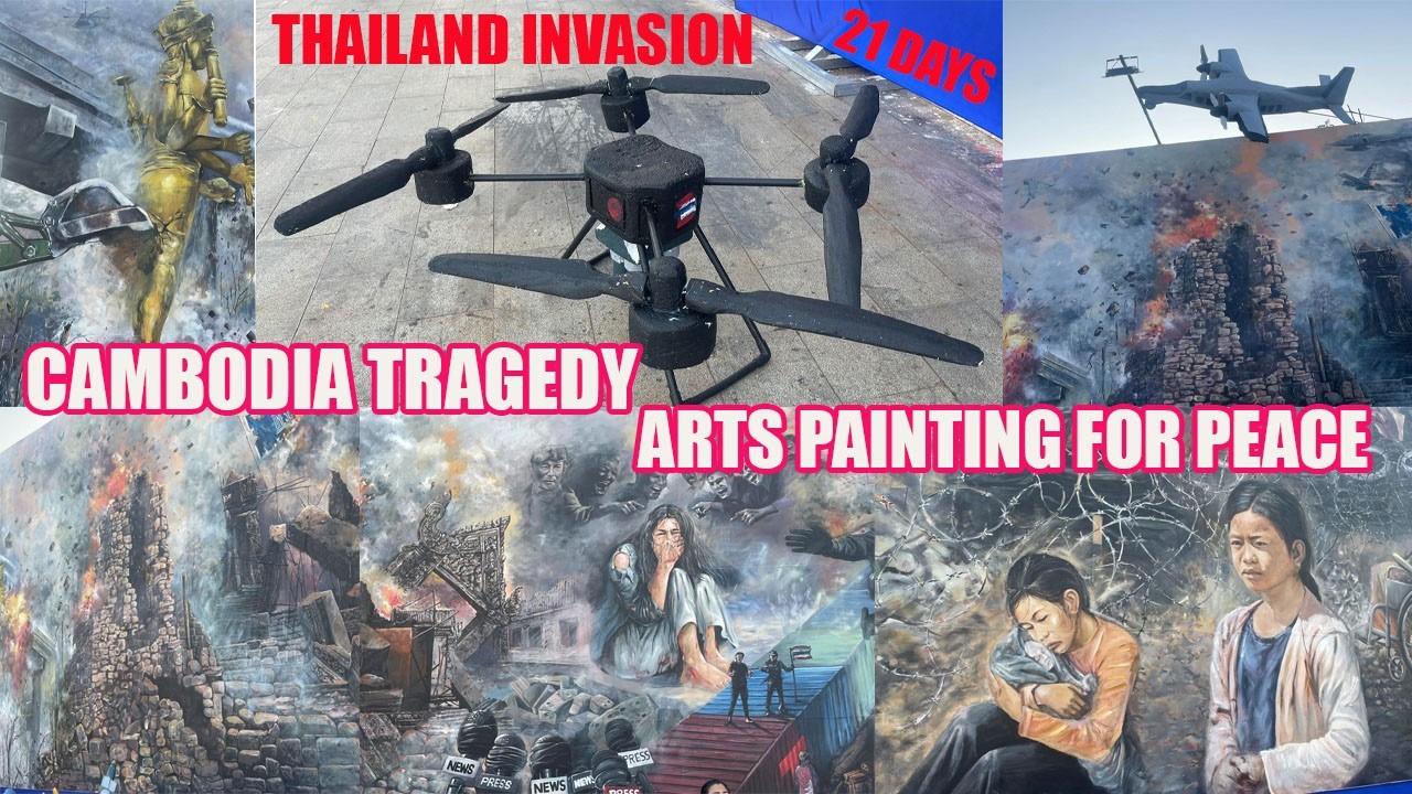 Art for peace Phnom penh painting Khmer tragedy Thailand invasion 21 days