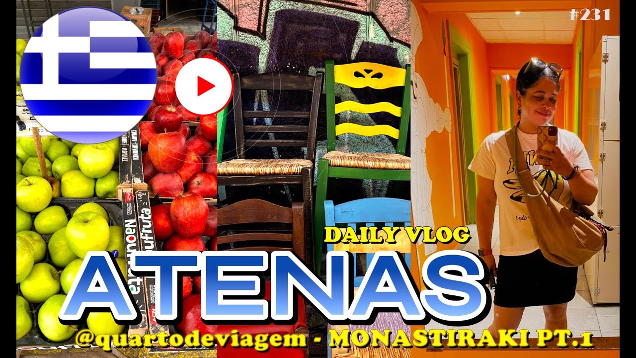 assim é um dia em ATENAS PT.1, Monastiraki Grécia 🇬🇷 | (4K) 231