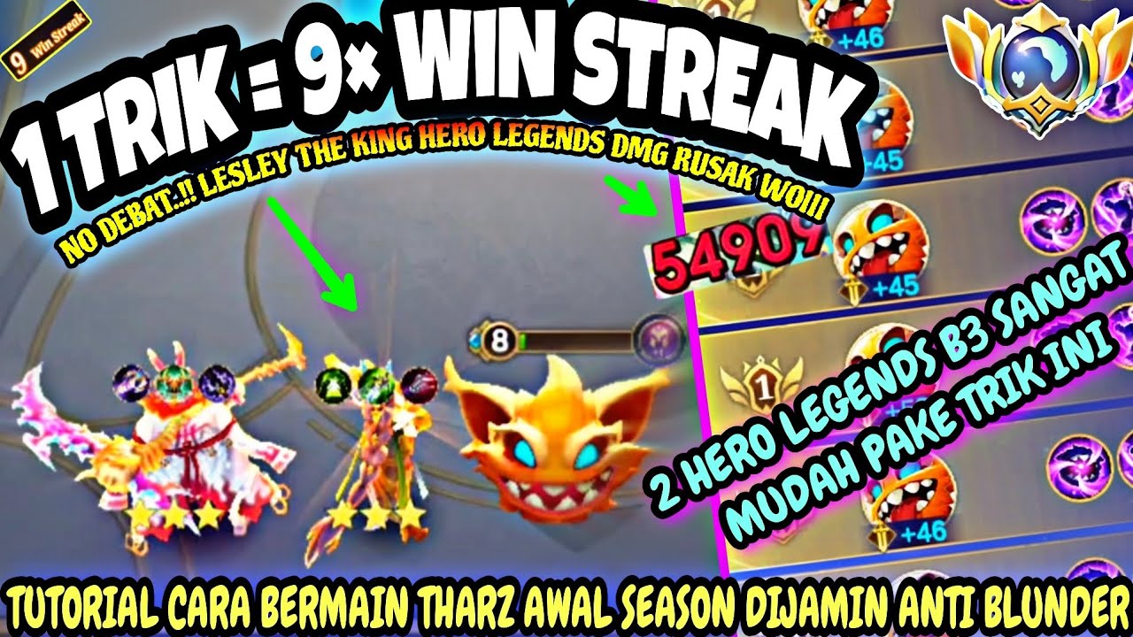 1 TRIK = 9× WIN STREAK !!! TUTORIAL CARA PUSH MMR THARZ PAKAI COMBO PALING OP INI - MCGG
