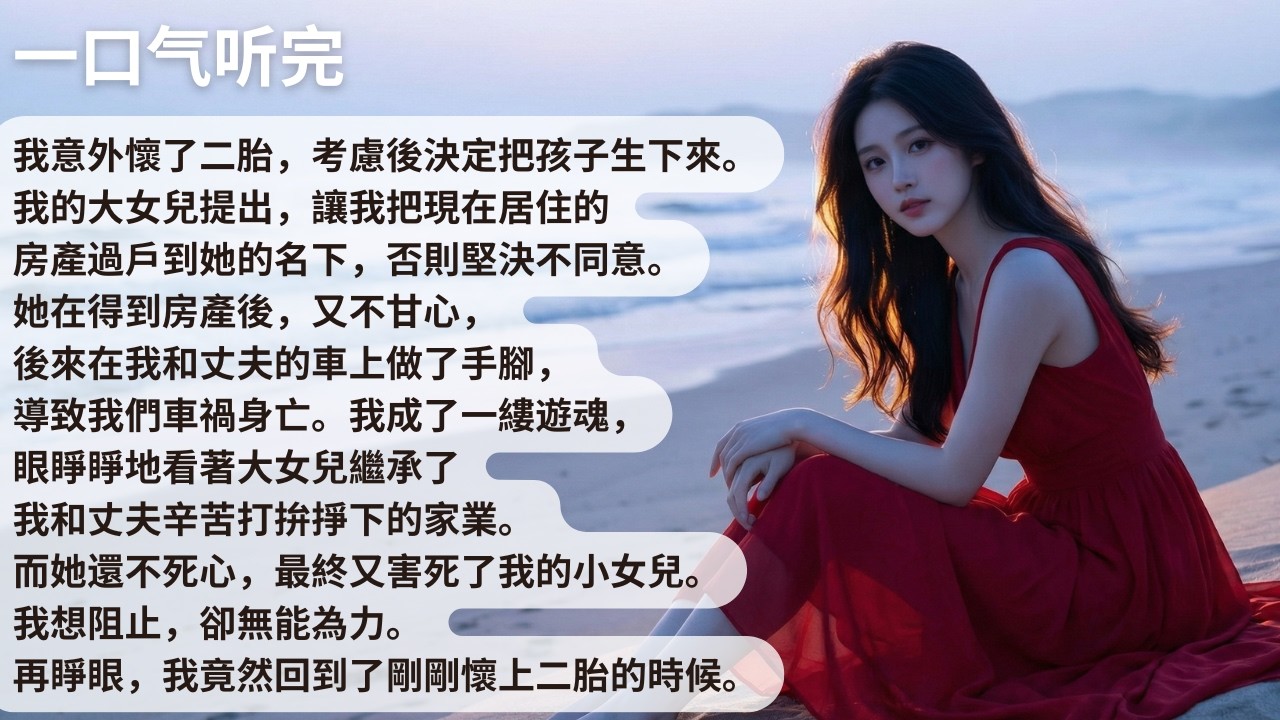 【完結】我意外懷了二胎，考慮後決定把孩子生下來。我的大女兒提出，讓我把現在居住的房產過戶到她的名下，否則堅決不同意。她在得到房產後，又不甘心，後來在我和【30分鐘聽完全文】#一口氣看完 #完結 #小說