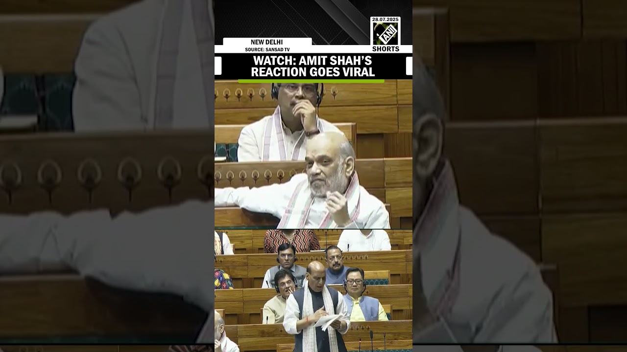 Amit Shah&rsquo;s &lsquo;hilarious&rsquo; reaction goes viral as Rajnath Singh schools Opposition in Lok Sabha