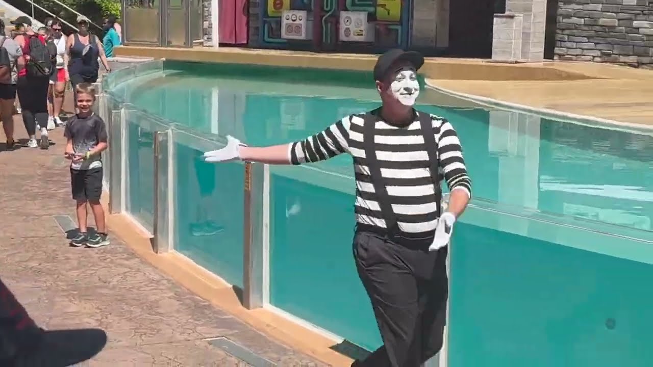 HILARIOUS ROB The Mime (ARRIVE EARLY) | Sea Lion & Otter Spotlight Pre Show - SeaWorld Orlando 2023