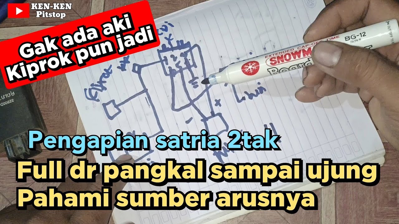 Rangkaian Jalur Kabel Pengapian Suzuki Satria 2Tak,Full Dari Sumber Arus Listriknya