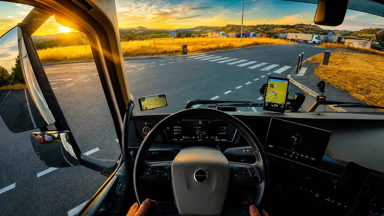 ASMR POV 🌅 Early Morning Truck Driving in France | Volvo FH 4K